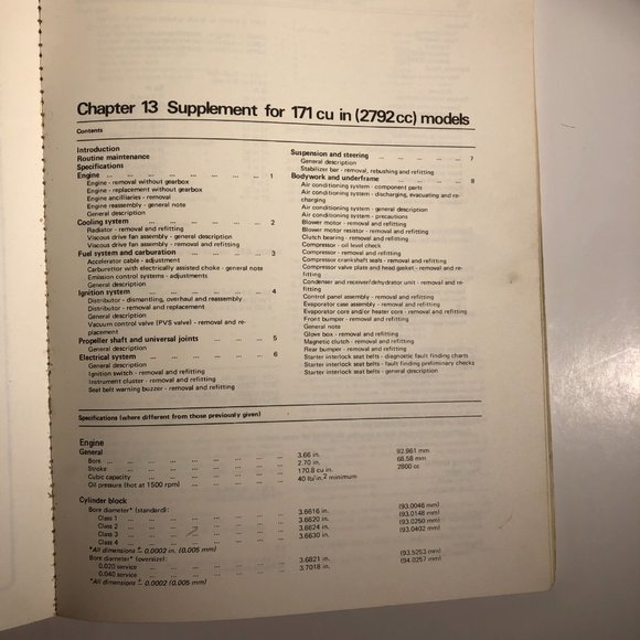 ⭐️ Capri V6 2600 & 2800 Owners Workshop Manual, 1971 thru 1975 - Picture 13 of 16